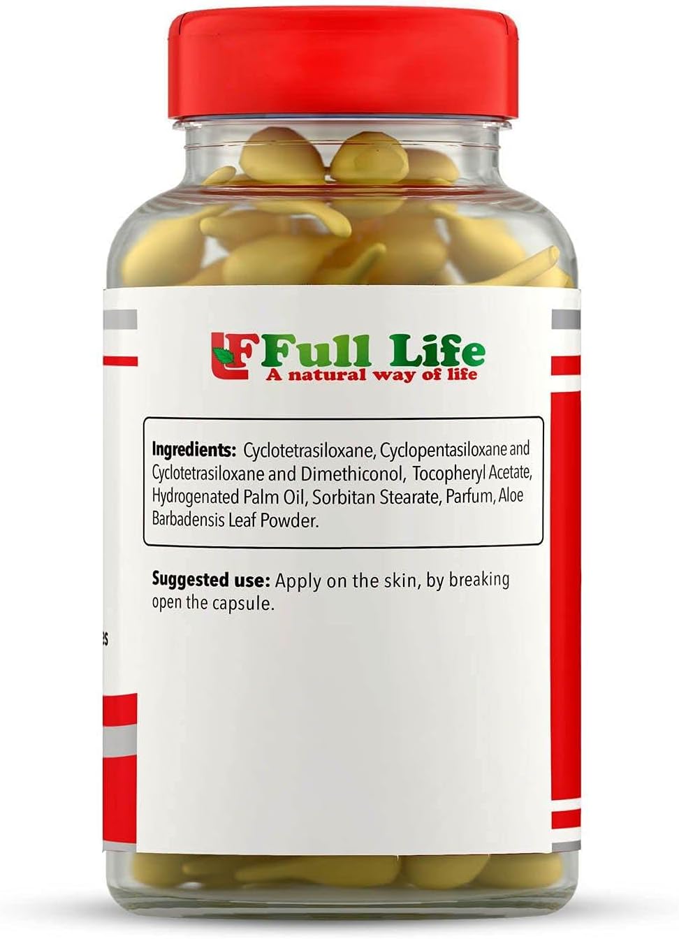 60 Breakable Capsules of Full Life Aloe Vera and Vitamin E for Healthy, Moisturized, and Anti-aging Skincare