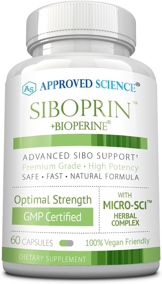 60 Capsules Approved Science Siboprin for Gut Balance & Intestinal Relief - Vegan Formula with Caprylic Acid, Barberry, and Oregano