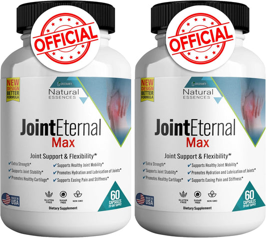 60 Capsules of GREENVIFY Joint Eternal Max Natural Essences Joint Support Supplement, 20 Days Supply, Gluten Free, Sugar Free, Non-GMO - Made in USA