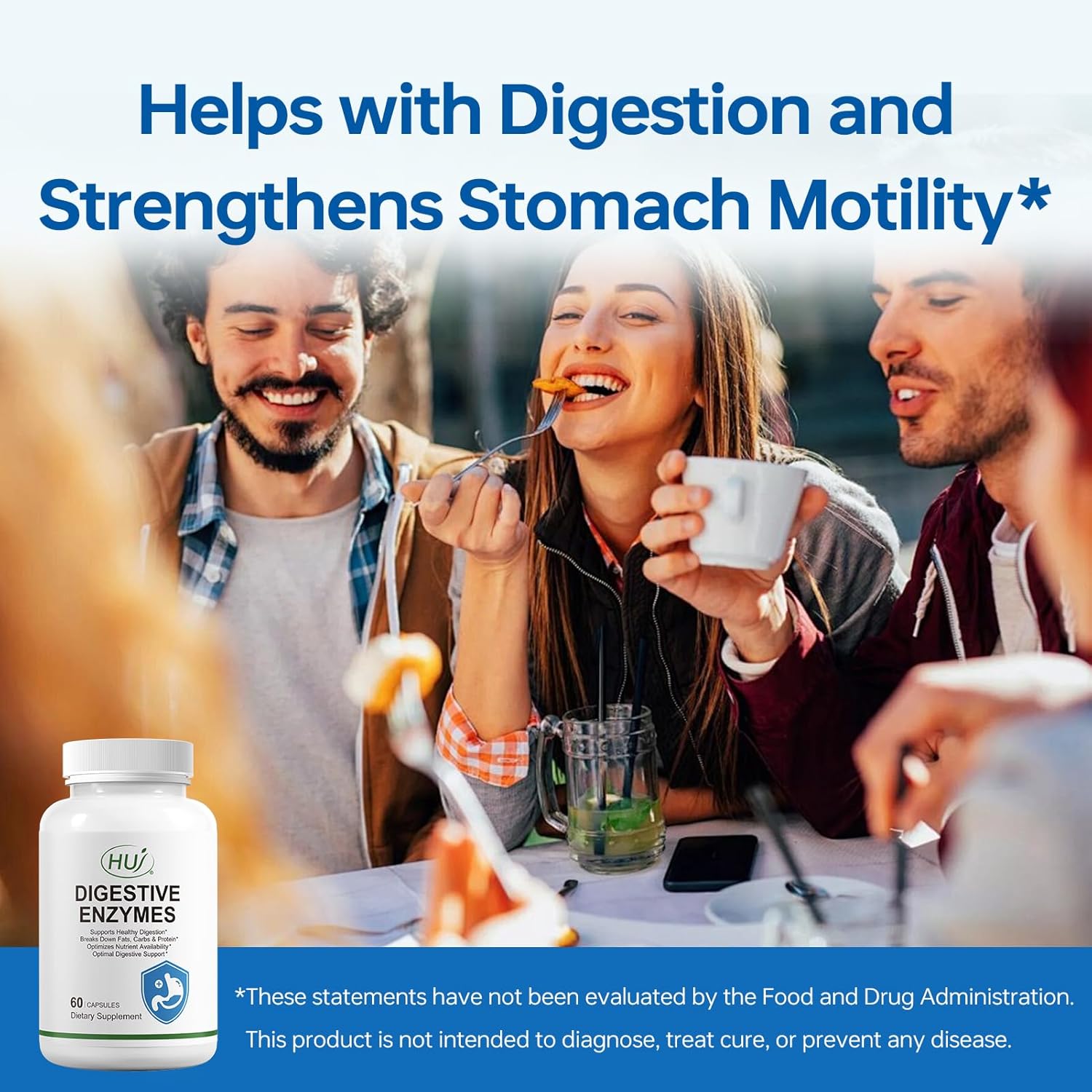 60 Capsules of HUJ Digestive Enzymes Supplement for Optimal Digestive Health