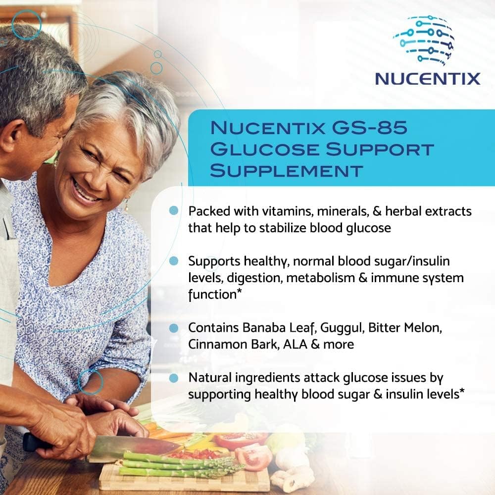 60 Capsules of Nucentix GS-85 Blood Sugar Support Supplement