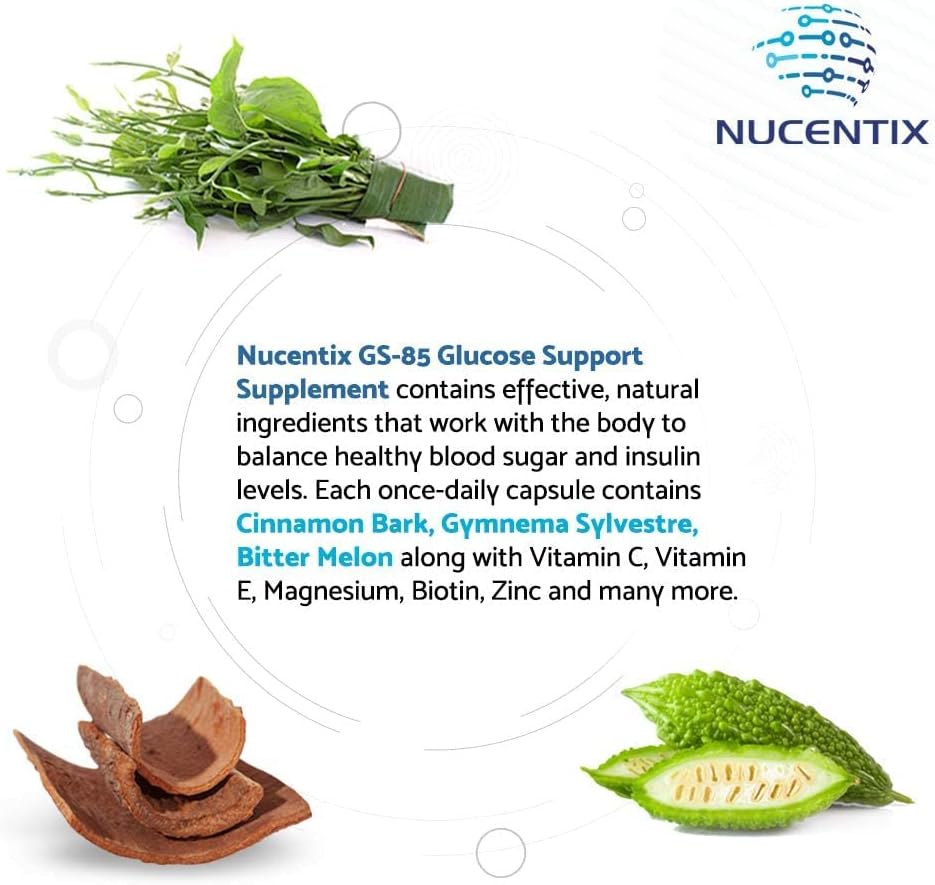 60 Capsules of Nucentix GS-85 Blood Sugar Support Supplement