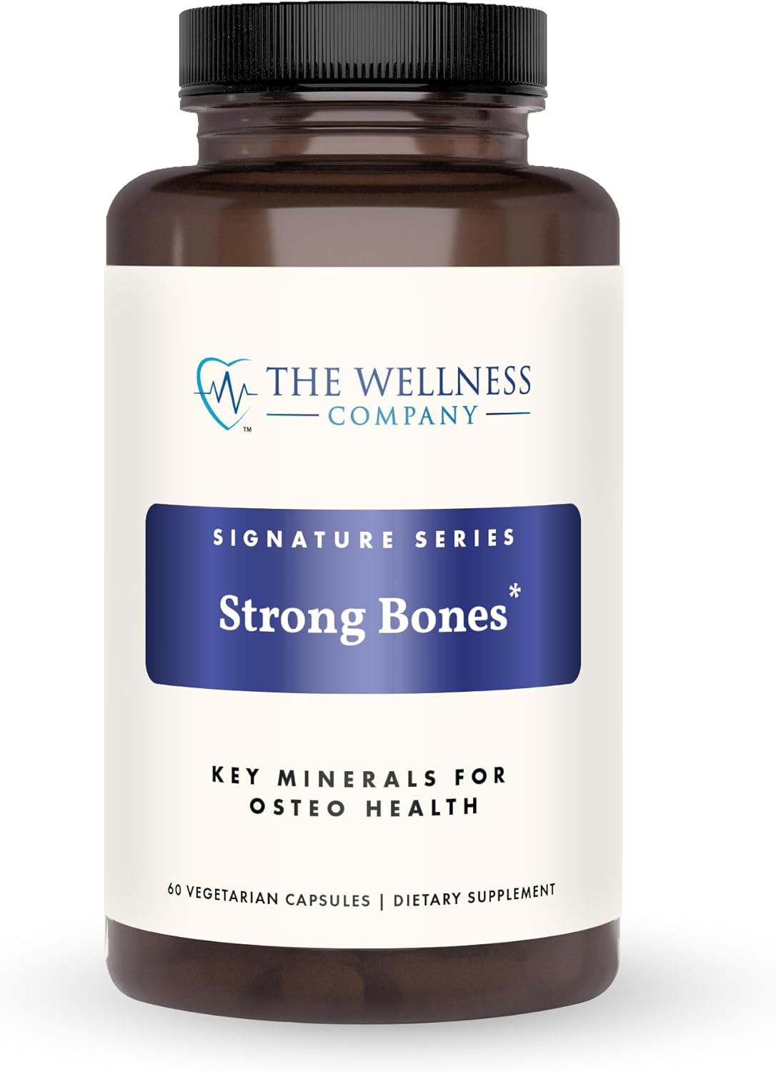 60 Capsules of The Wellness Company Strong Bones: Key Minerals for Bone Strength | Vegan, Non-GMO, Gluten Free | Supports Bone Health
