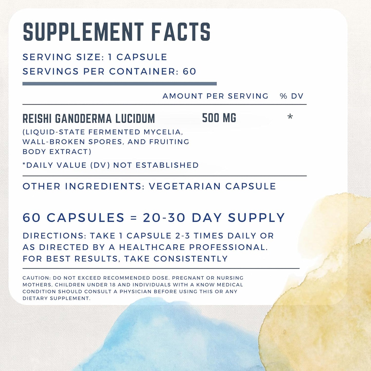 60 Capsules Primordia Pure Reishi Mushroom Supplement for Gut Health, Immune Support, and Restful Sleep - Liquid State Fermentation of Reishi Ganoderma Lucidum Mushrooms