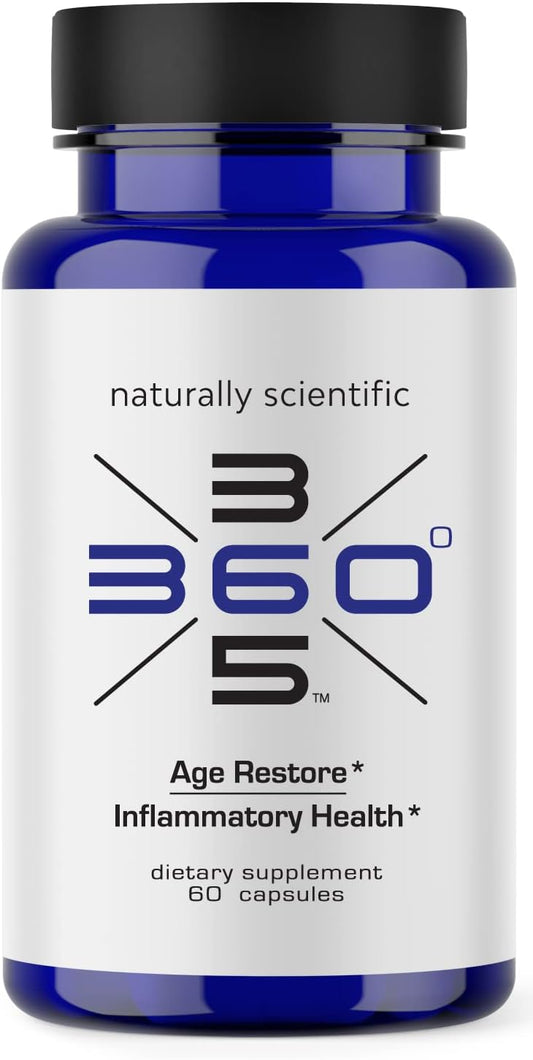 60-Count Age Restore Supplement with Black Tea Extract, Green Tea Extract, Turmeric Curcumin, and Chlorella for Inflammatory Health and Aging Support