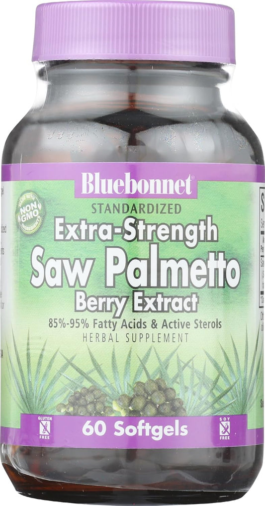 60 Count BlueBonnet Saw Palmetto Berry Extract Supplement - Extra Strength Formula for Men's Health