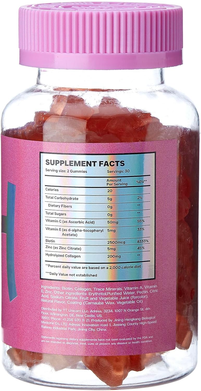 60 Count Imunumo Collagen Hair and Skin Gummies - Boost Immunity and Enhance Hair & Skin Health