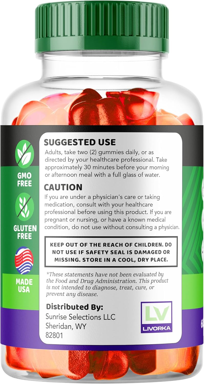60-Count LIVORKA VirilPlex XL Gummies for Men - 1 Month Supply