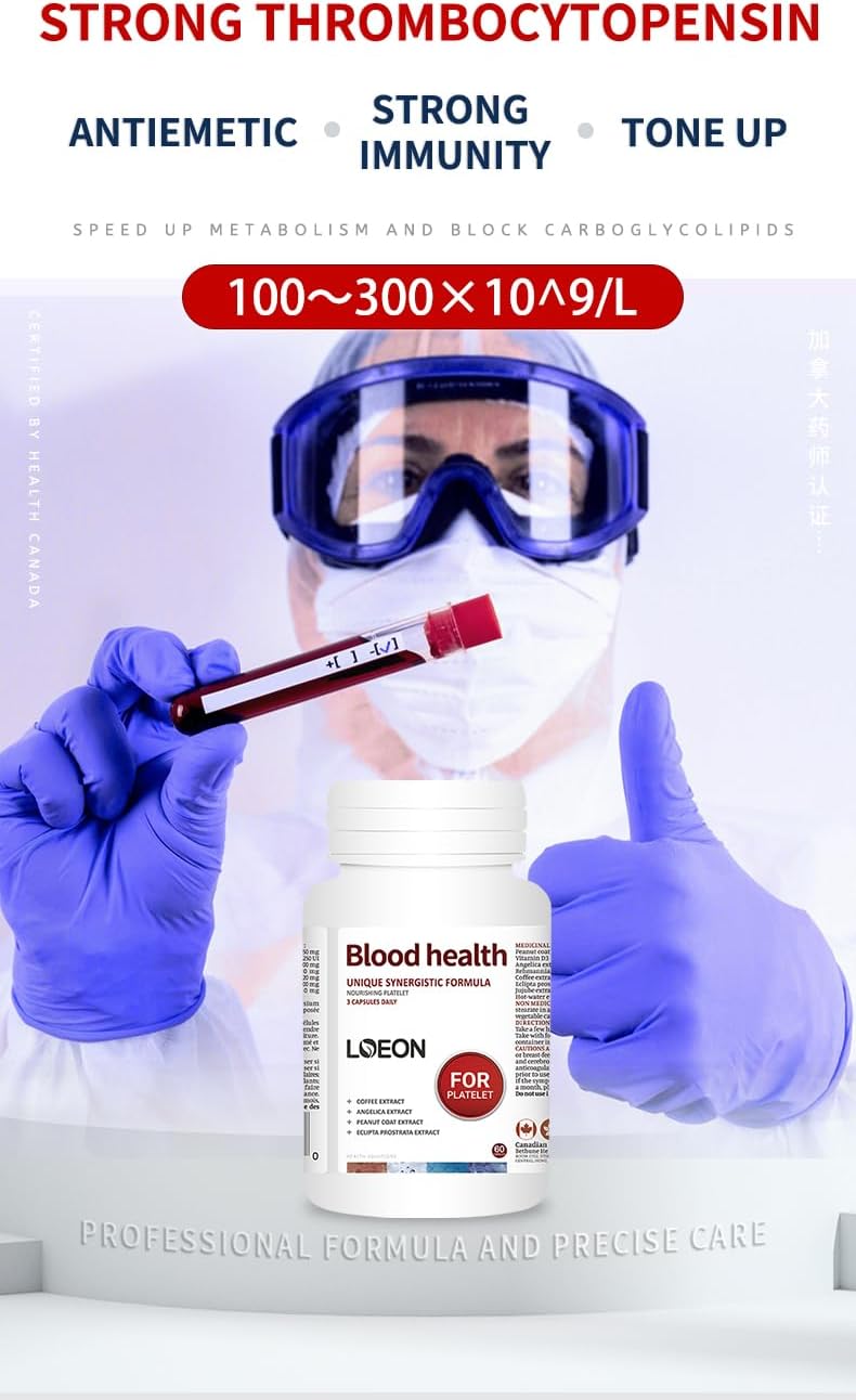 60-Count LOEON Blood Health Capsules for Artery Cleanse and Leg Vein Support with Niacin, Gluten-Free and Non-GMO Formula