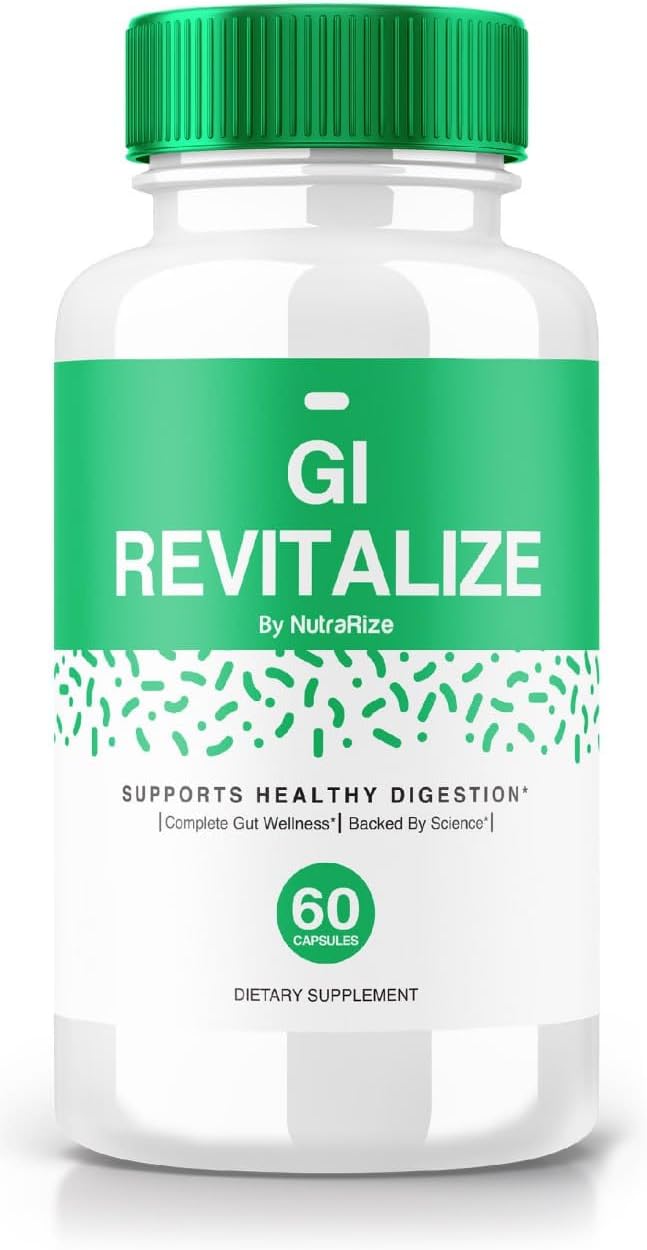 60 Count NutraRize GI Revitalize Pro Capsules - Advanced Formula for Gut Health and Digestive Support - Maximum Strength GI Revitalizer Supplement