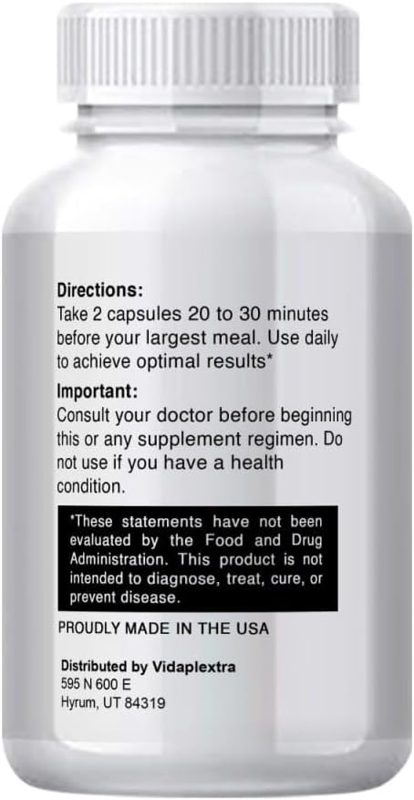 60 Count VIDAPLEXTRA Zy Tax Capsules - Natural Energy Support Supplement