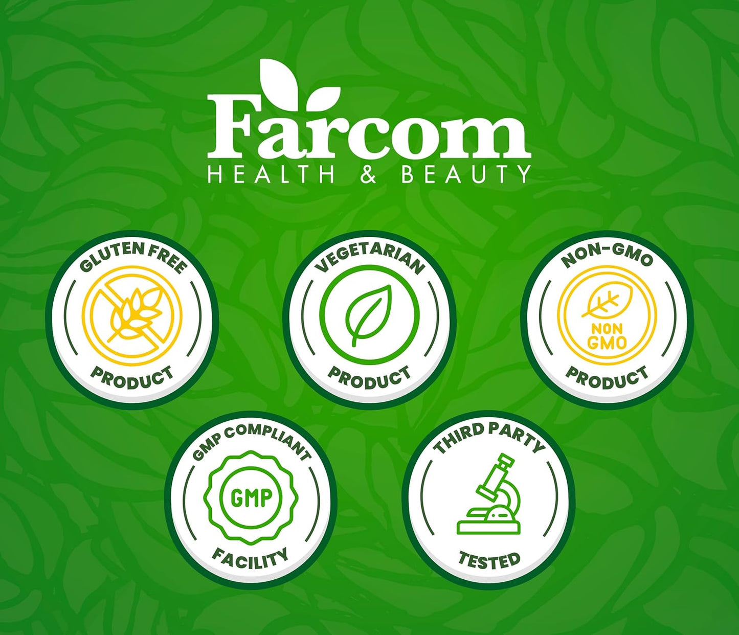 60 Farcom Magnesium L-Threonate Capsules for Memory Enhancement, Emotional Stability, and Neurological Health