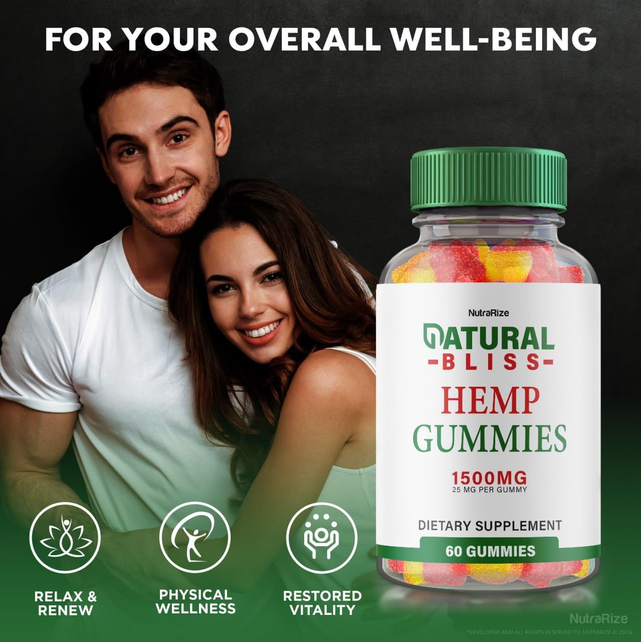 60 NutraRize Natural Bliss metabolism booster Gummies for Tranquility & Focus - Reviews & Benefits