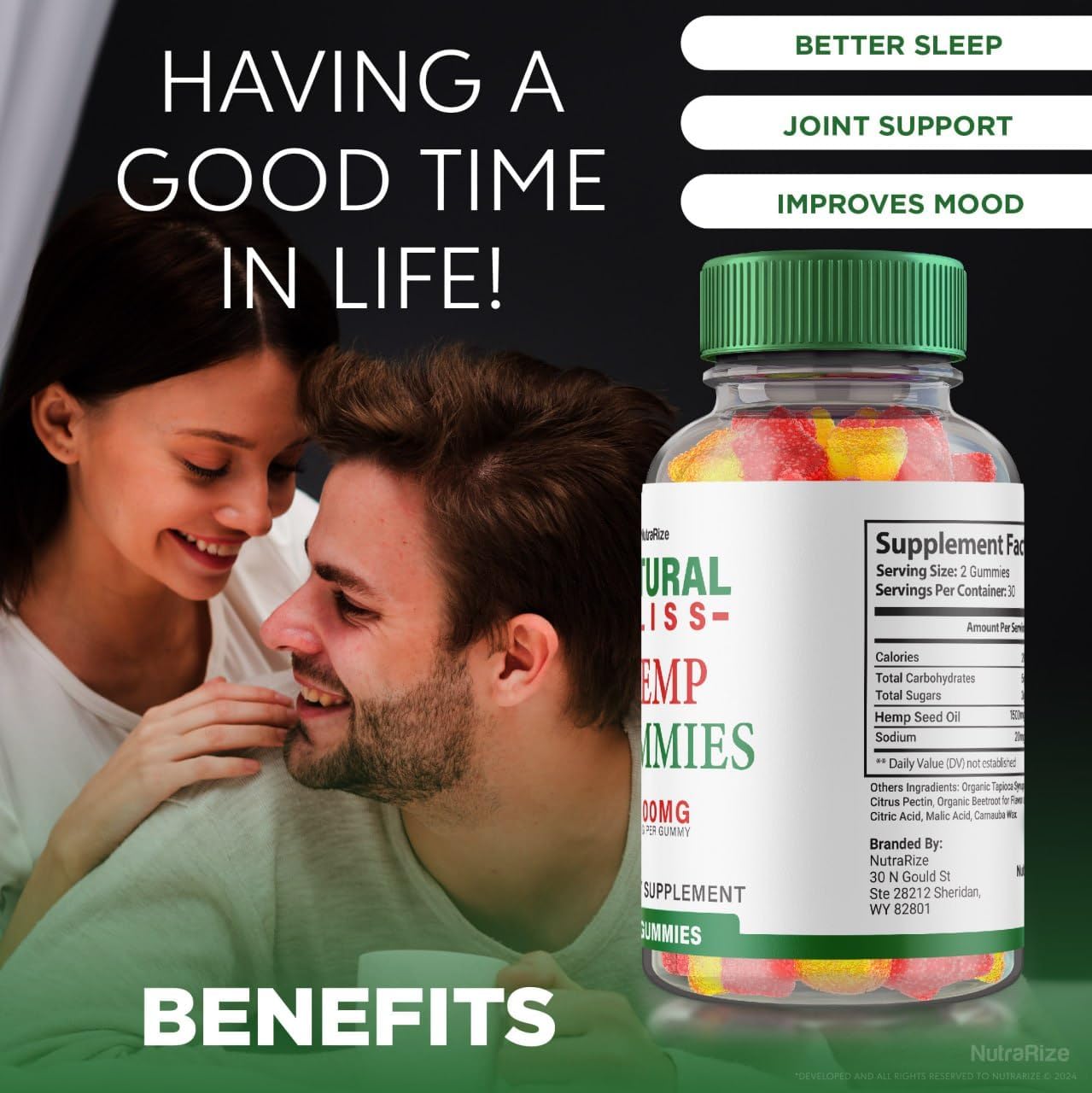 60 NutraRize Natural Bliss metabolism booster Gummies for Tranquility & Focus - Reviews & Benefits
