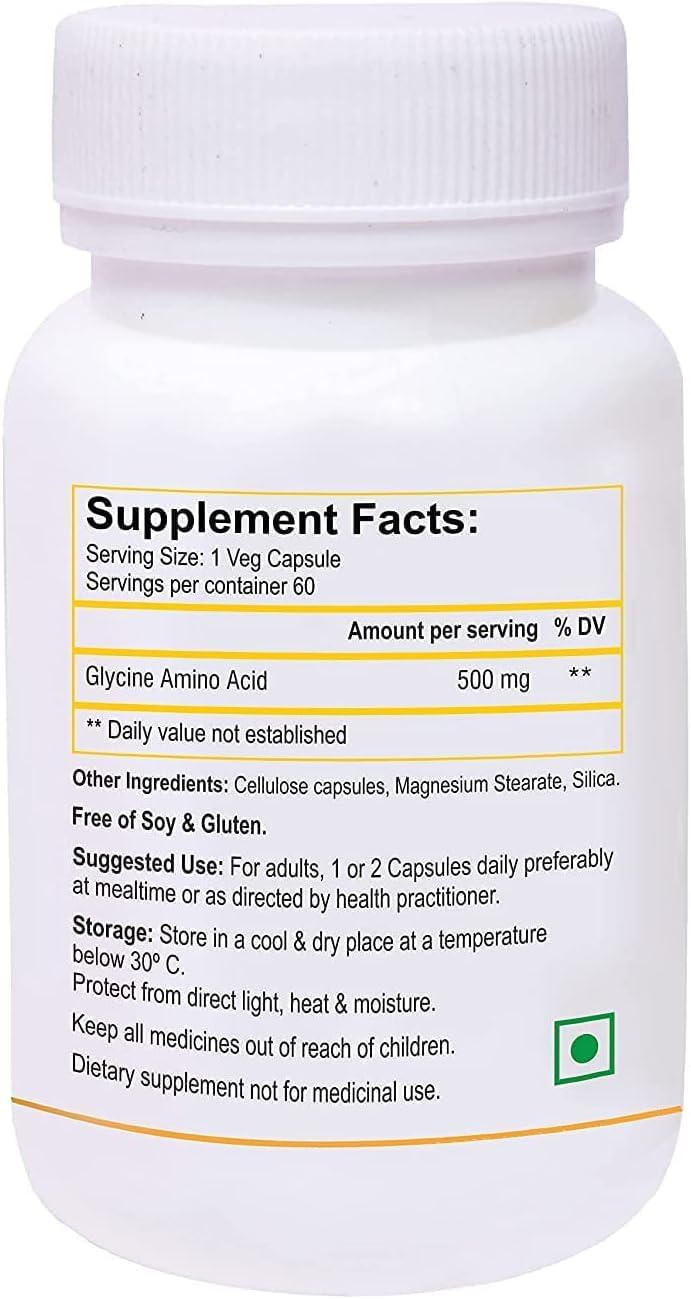 60 Veg Capsules of Generic Glycine Amino Acid Supplement