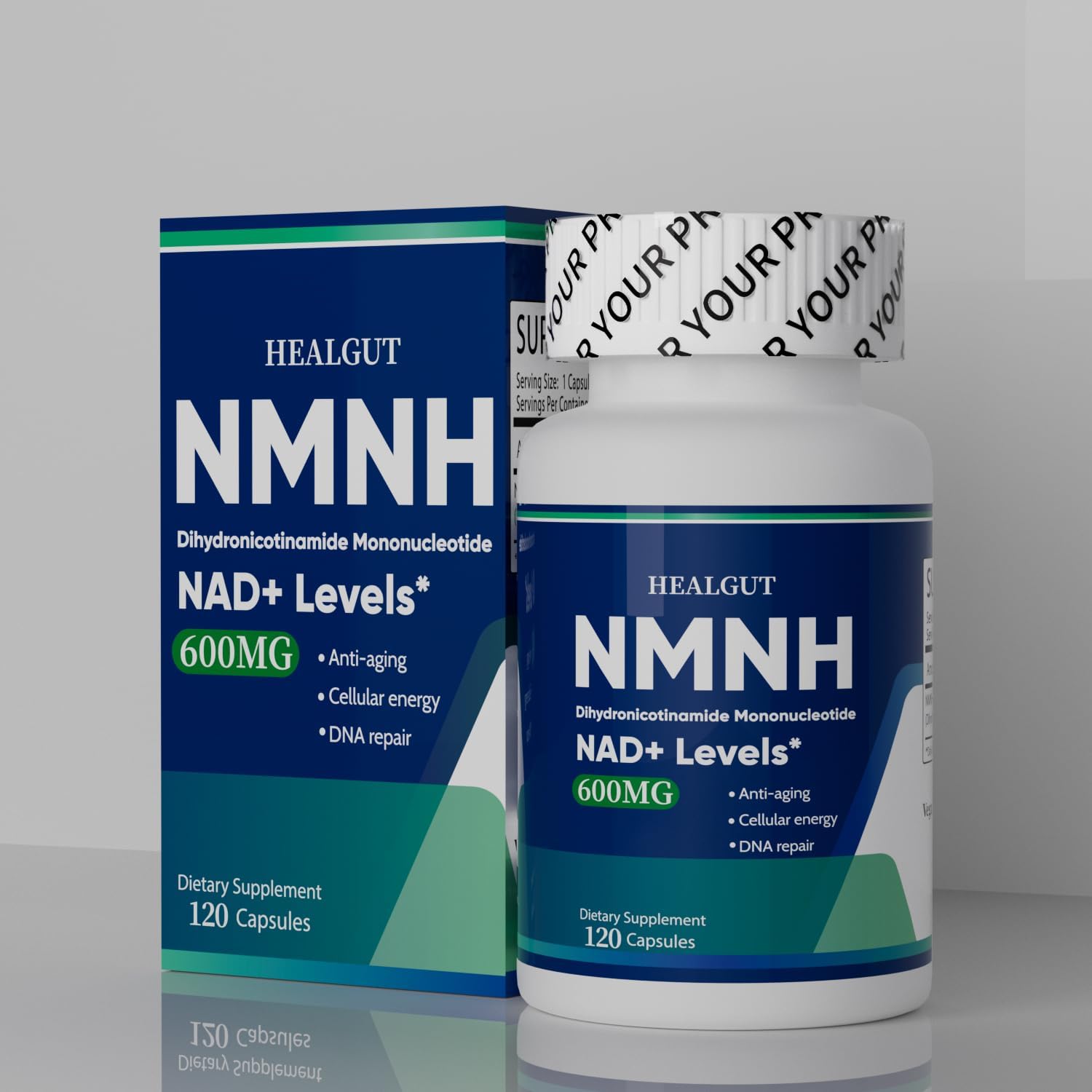 600mg NMNH Capsules for NAD+ Support - Alternative HEALGUT Supplement