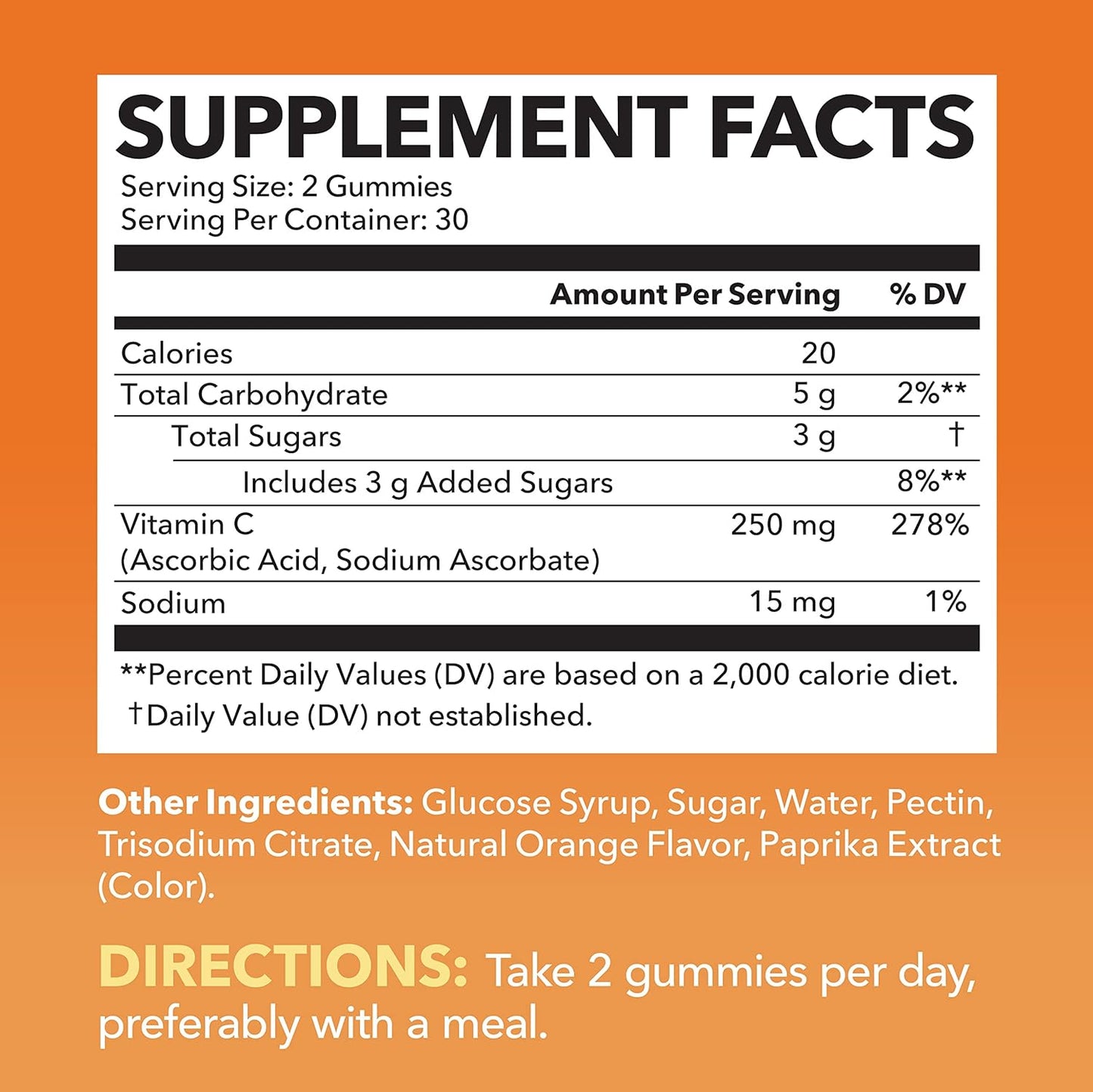 60ct Havasu Nutrition Vitamin C Gummies in Orange Flavor for Immune Support and Antioxidant Boost