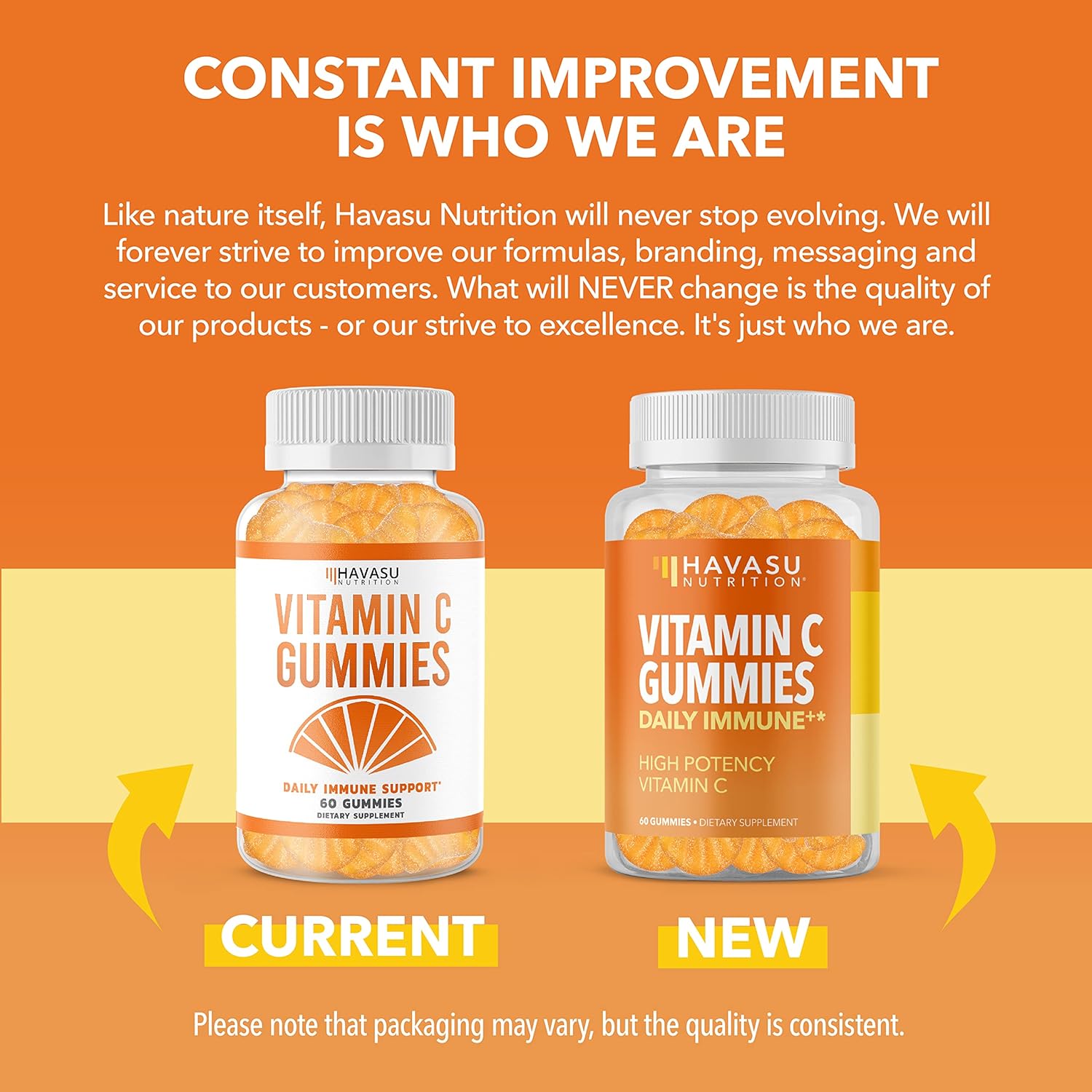 60ct Havasu Nutrition Vitamin C Gummies in Orange Flavor for Immune Support and Antioxidant Boost
