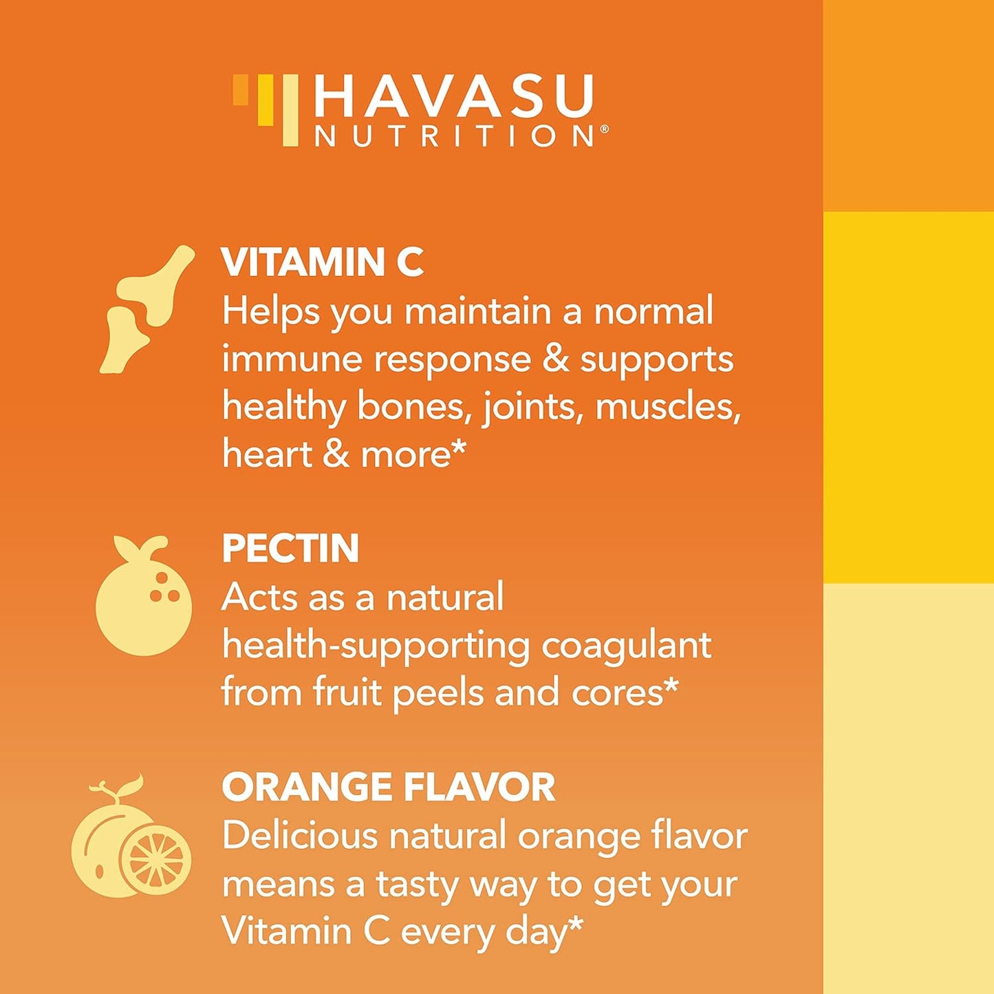 60ct Havasu Nutrition Vitamin C Gummies in Orange Flavor for Immune Support and Antioxidant Boost