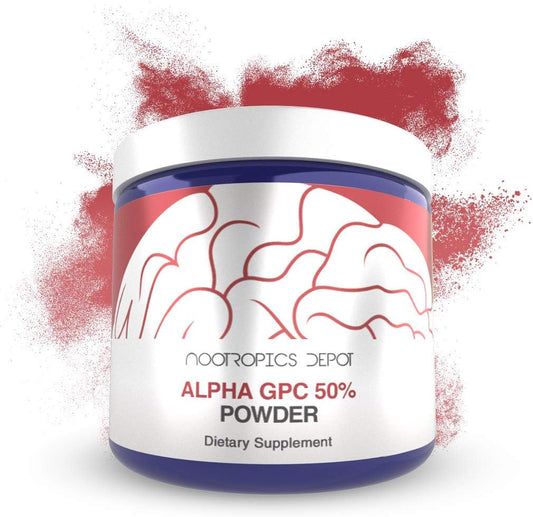 60g Nootropics Depot Alpha GPC Powder (50%) for Brain Health - Cholinergic Supplement to Enhance Cognition, Memory, and Focus