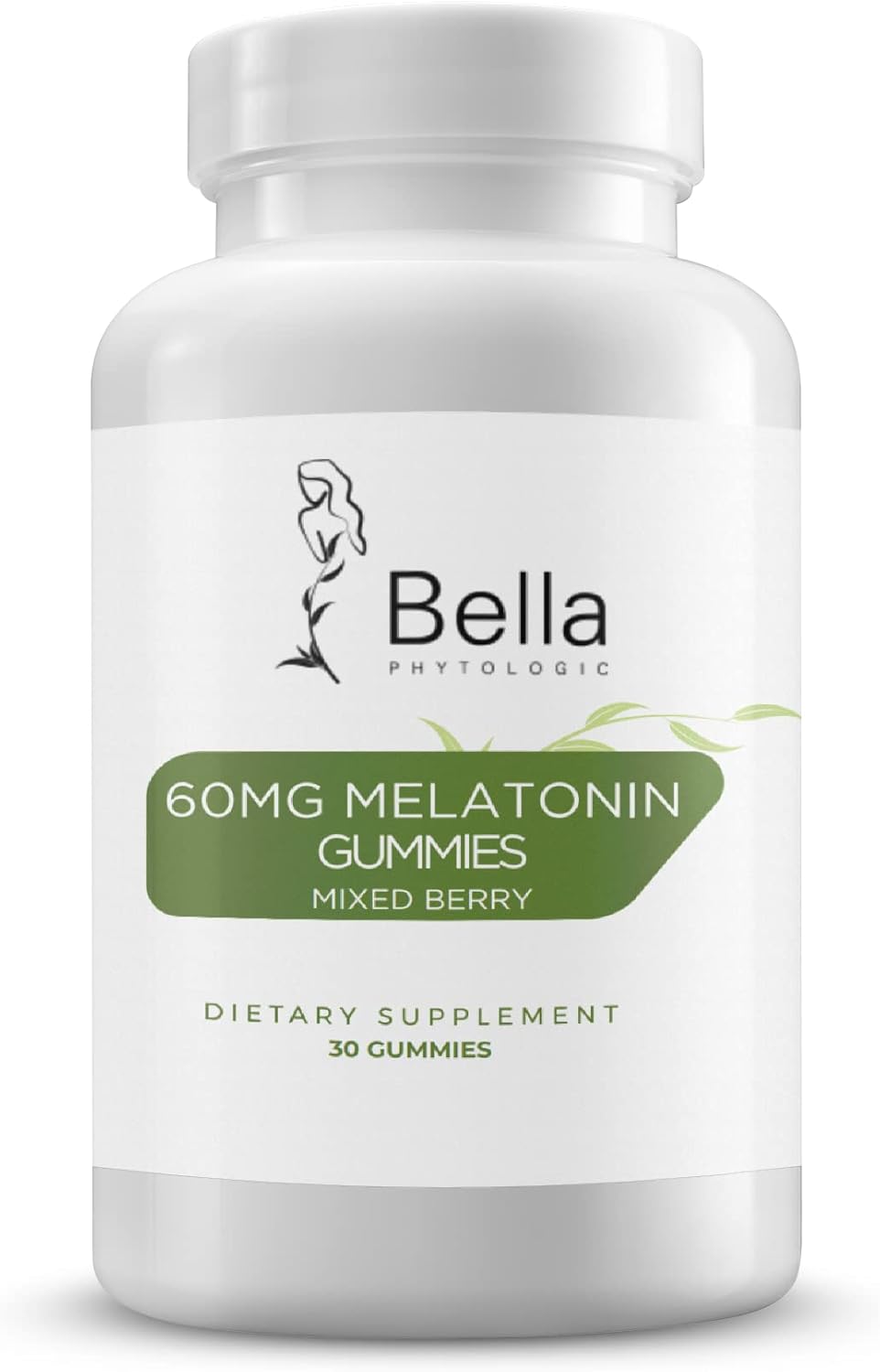 60mg Bella Phytologic Melatonin Gummies - Mixed Berry Flavor - High Dosage Sleep Aid Supplement