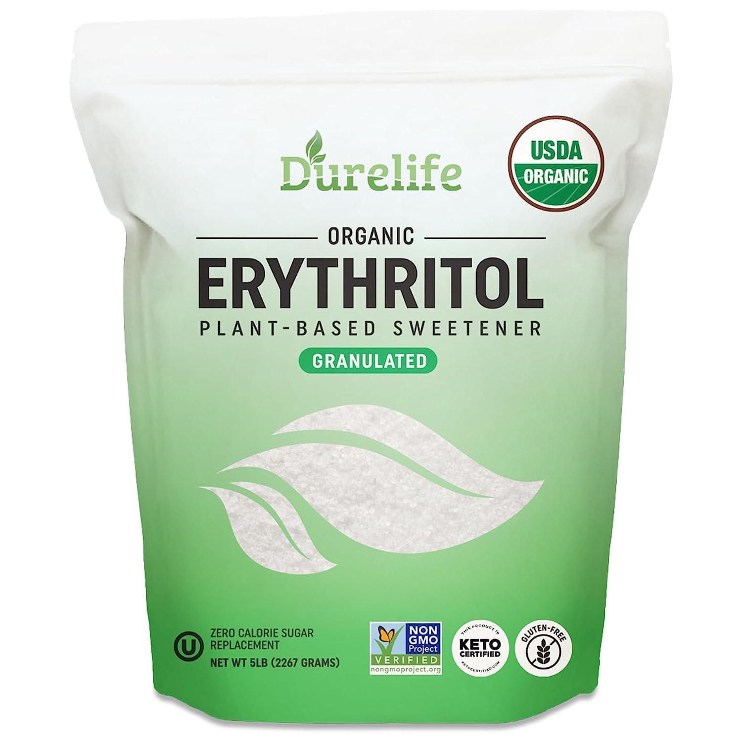 5-lb-durelife-usda-organic-erythritol-sweetener---non-gmo-keto-certified-zero-calorie-plant-based-sugar-alternative-with-no-after-taste---kosher-compliant-1