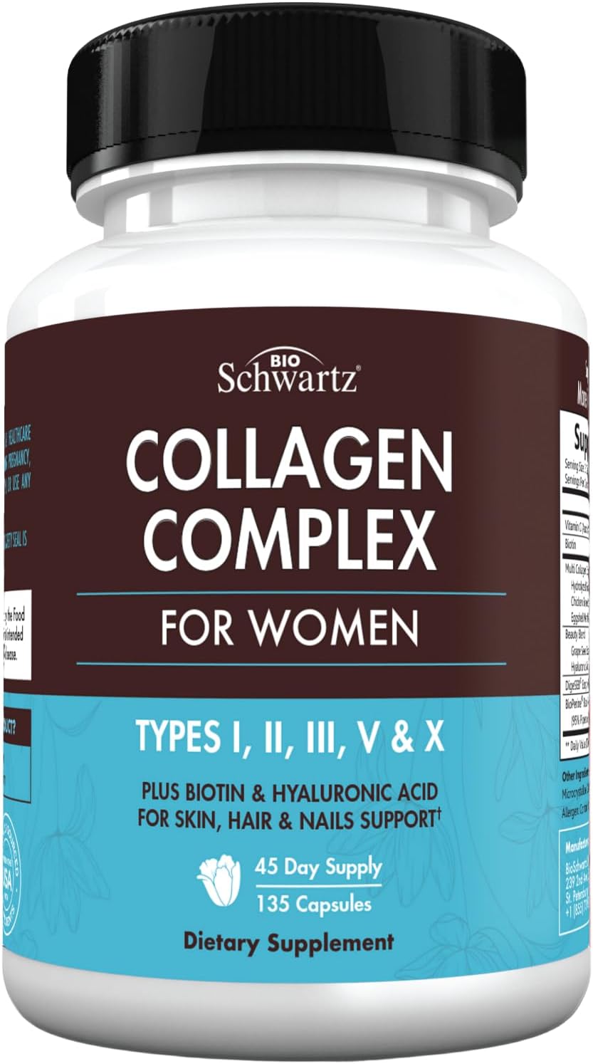 hydrolyzed-collagen-peptide-capsules-for-women---multi-collagen-supplement-with-vitamin-c-biotin-keratin---supports-skin-hair-nails---135-capsules-8