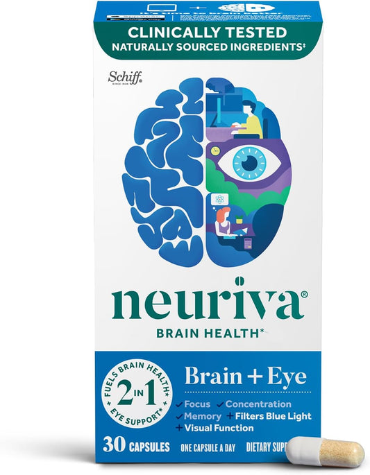 Neuriva Brain and Eye Supplement with Lutein, Vitamins, and Zinc for Memory, Focus, and Eye Health - 30ct Capsules - Espot.com.au