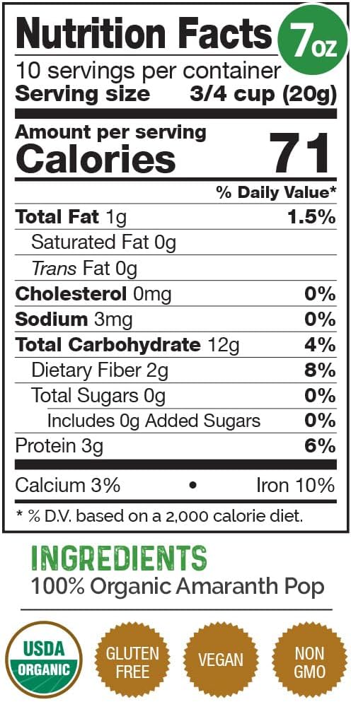 organic-herbazest-amaranth-pops---vegan-gluten-free---usda-certified---7oz-200g---ideal-for-yogurt-cereal-granola-baking-more-2