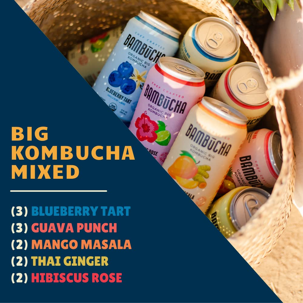 organic-bambucha-kombucha-variety-pack---12-fl-oz-cans-chef-crafted-flavors-raw-live-cultured-tea-drink-vegan-gluten-free-non-gmo-probiotic---case-of-12-2