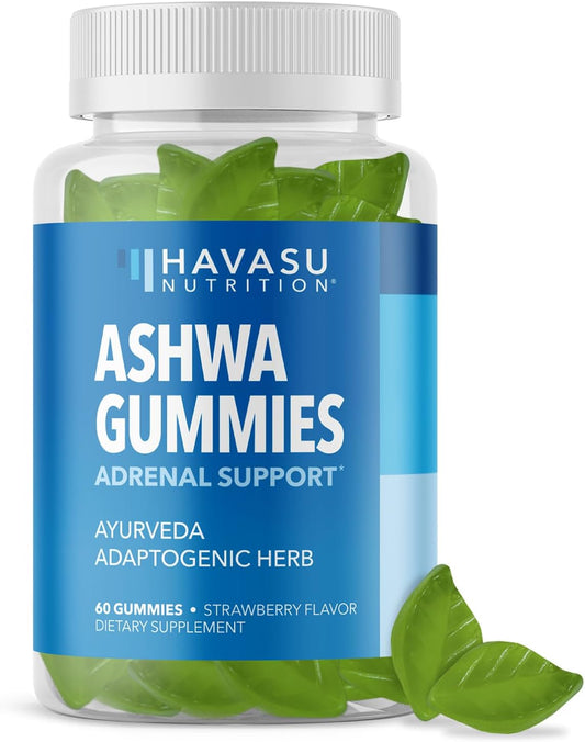 Vegan Ashwagandha Gummies for Stress Relief & Mood Support - Non-GMO Supplement for Relaxation - Withania Somnifera for Better Sleep & Emotional Balance - 1-Month Supply, Strawberry Flavor - Espot.com.au