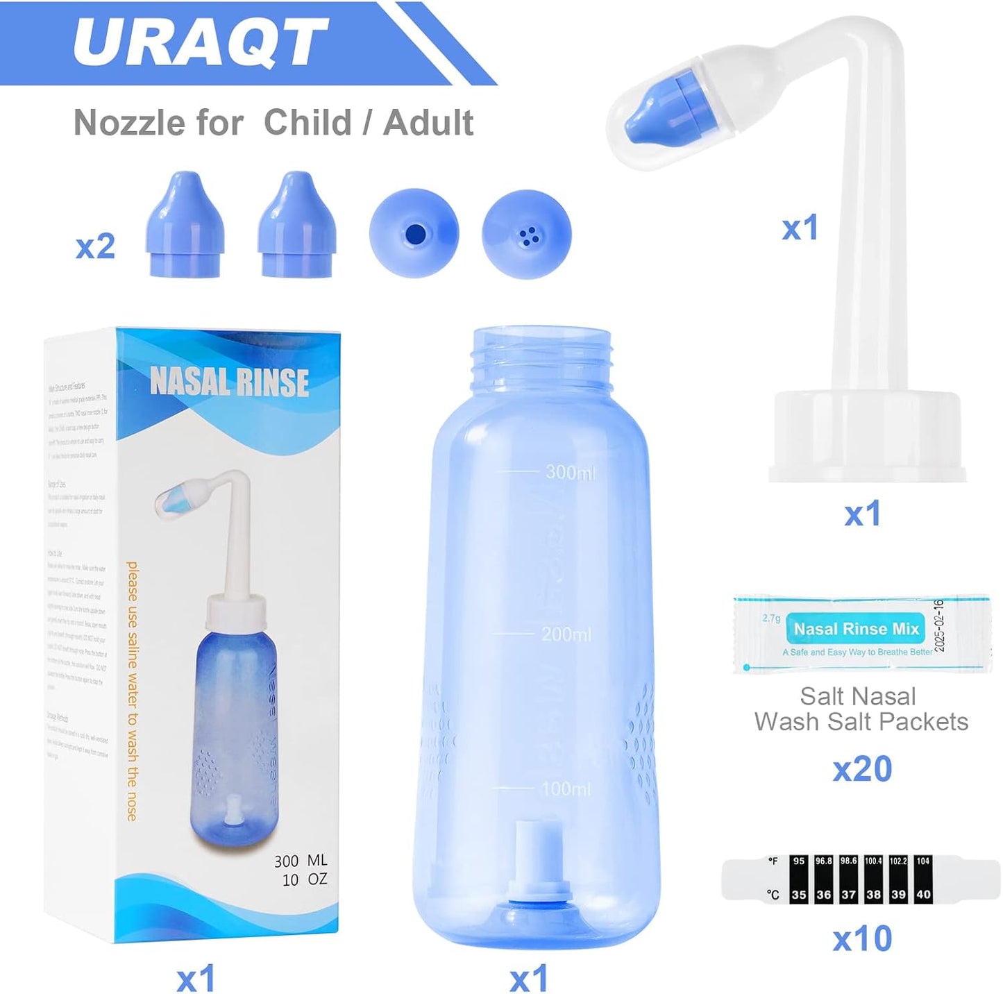 300ml-uraqt-neti-pot-nasal-rinse-kit-with-20-salt-packets---sinus-rinse-bottle-for-adult-and-kid---bpa-free---pressure-rinse-nasal-irrigation-5