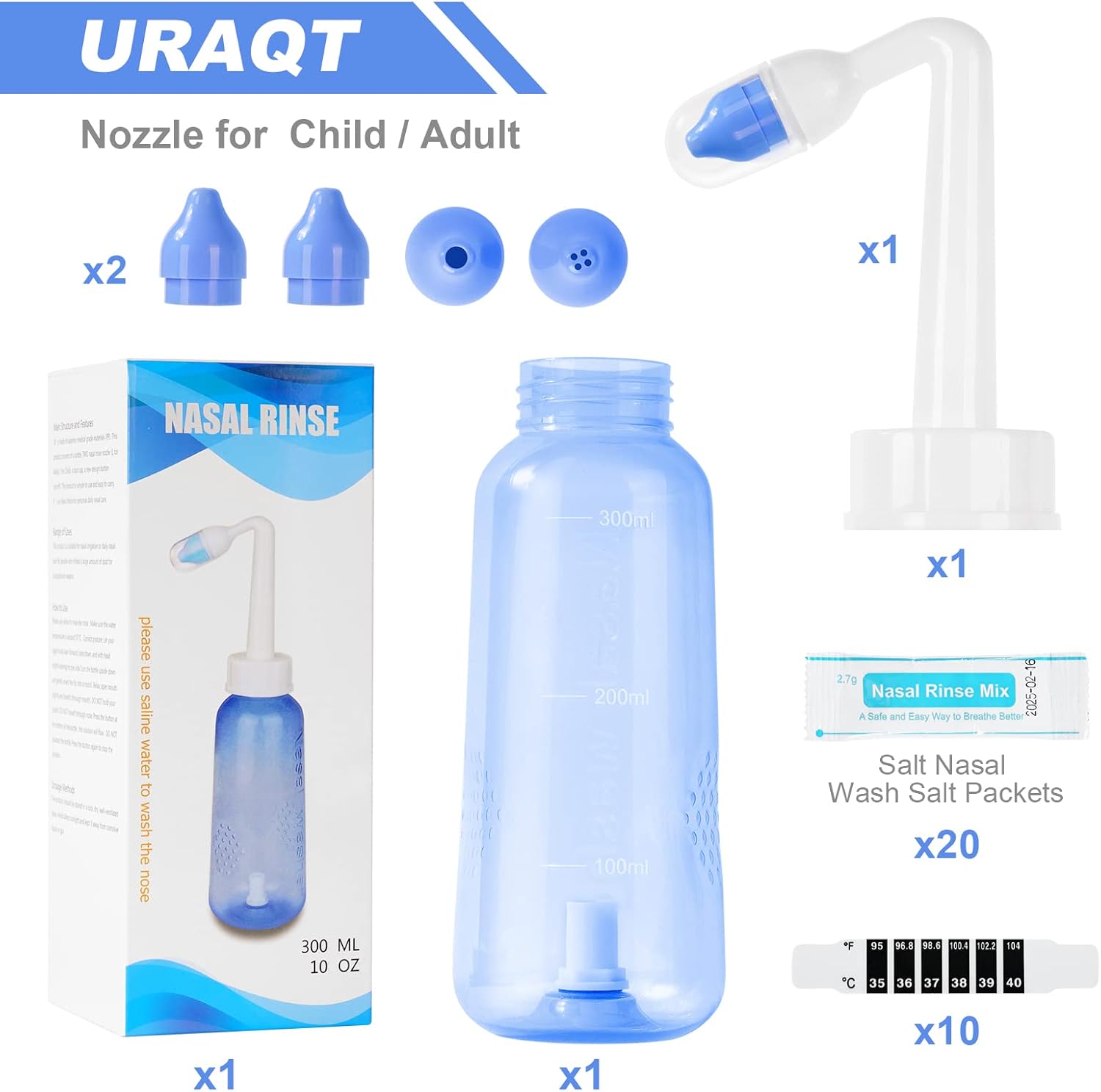 300ml-uraqt-neti-pot-nasal-rinse-kit-with-20-salt-packets---sinus-rinse-bottle-for-adult-and-kid---bpa-free---pressure-rinse-nasal-irrigation-5