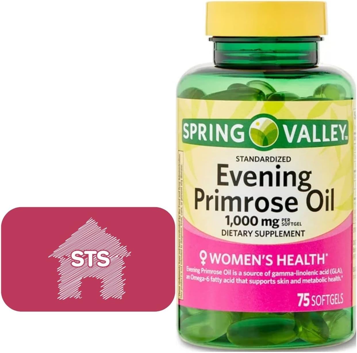 sts-home-spring-valley-evening-primrose-oil-1000mg-capsules---75-count-with-bonus-sts-sticker-1