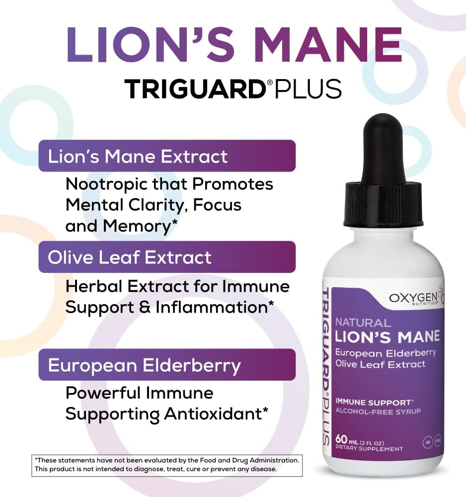 2 fl oz Liquid Lions Mane Nootropic Supplement for Mental Clarity, Focus, Memory, Immune Support & Energy - Alcohol-Free, Non-GMO, Made in USA - Espot.com.au