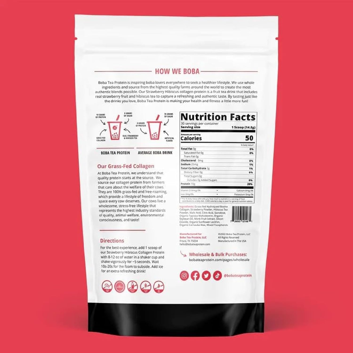 strawberry-hibiscus-boba-tea-collagen-powder---30-servings-grass-fed-hydrolyzed-bovine-collagen-for-hair-skin-nails-bones-joints-men-women-no-sugar-added-6