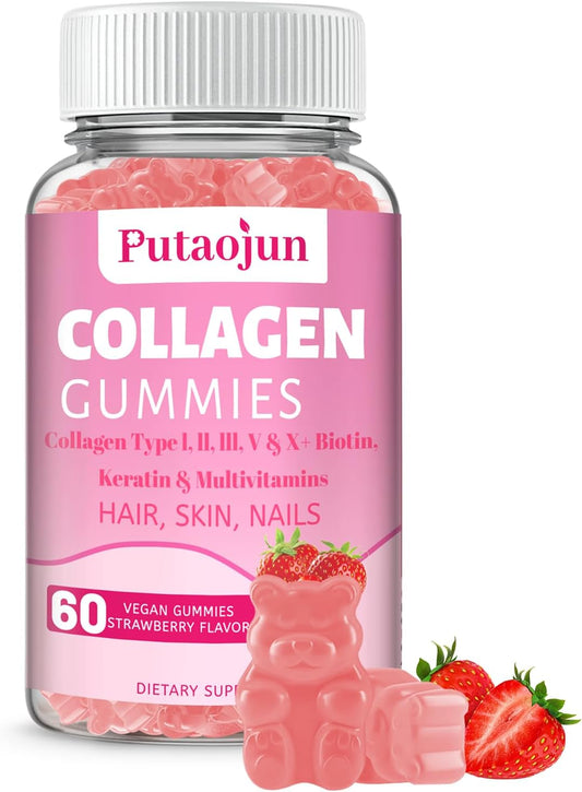 putaojun-collagen-gummies-for-hair-skin-nails---60-strawberry-flavored-gummies-with-biotin-collagen-vitamin-c-e-zinc-for-women-1