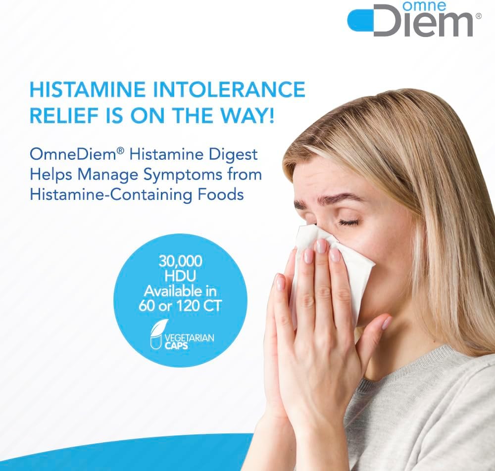Histamine Digest DAO 30,000 HDU Capsules - 120 Count - Enzyme for Histamine Intolerance - Relieve Symptoms with Diamine Oxidase - Espot.com.au