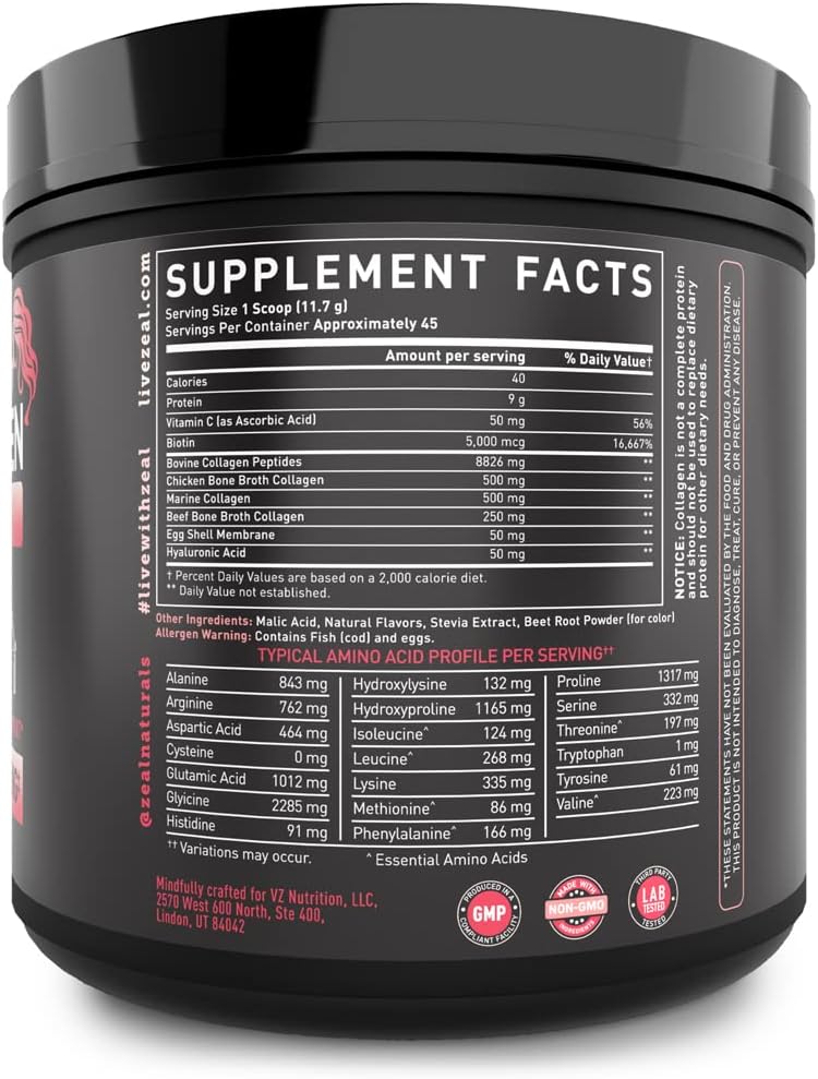 zeal-naturals-multi-collagen-peptides-protein-powder-with-vitamins-for-hair-skin-nails---marine-bovine-chicken-eggshell-strawberry---45-servings-3