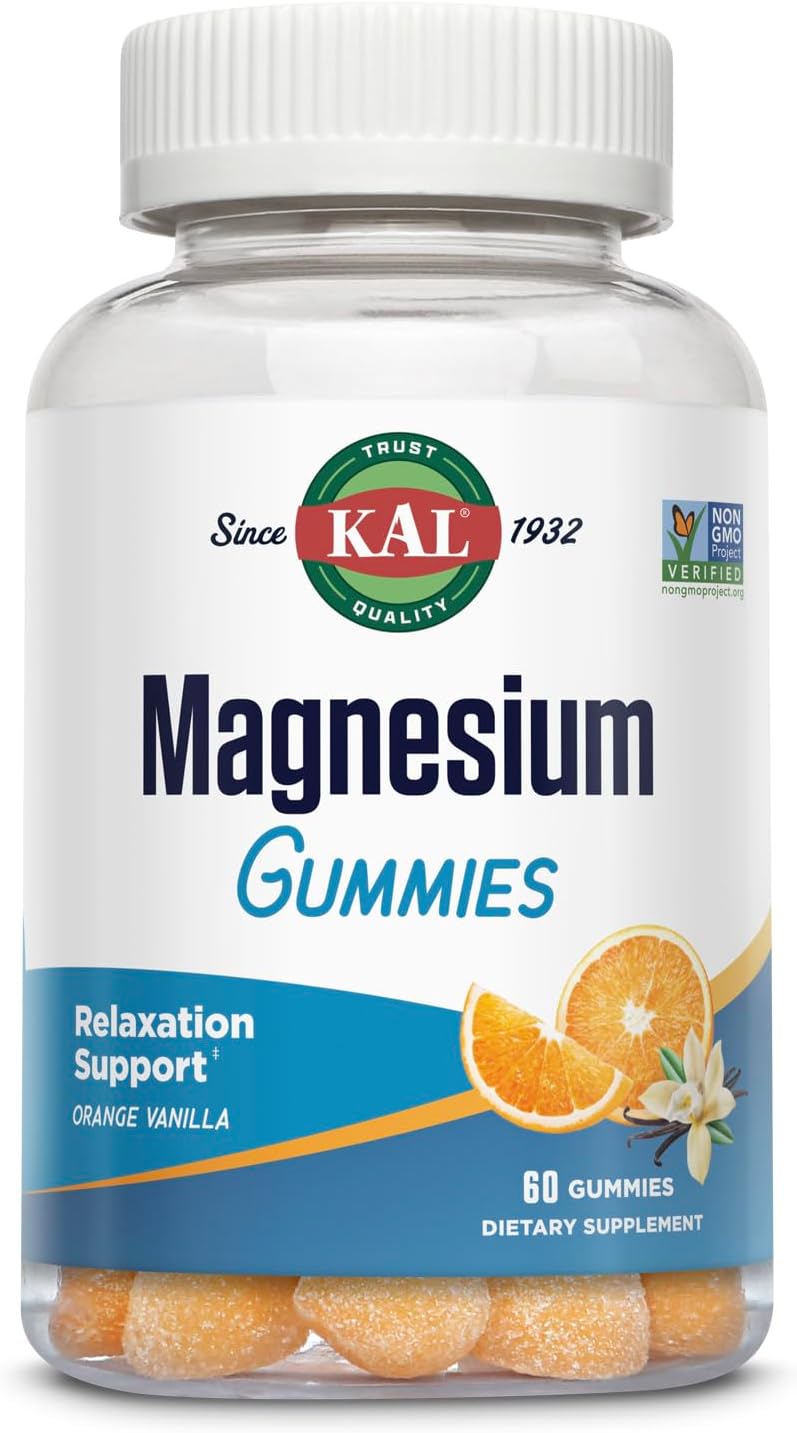 330mg Magnesium Citrate Gummies for Relaxation, Bone & Muscle Support - Orange Vanilla Flavor - Non-GMO & Vegetarian - 60 Gummies - Espot.com.au