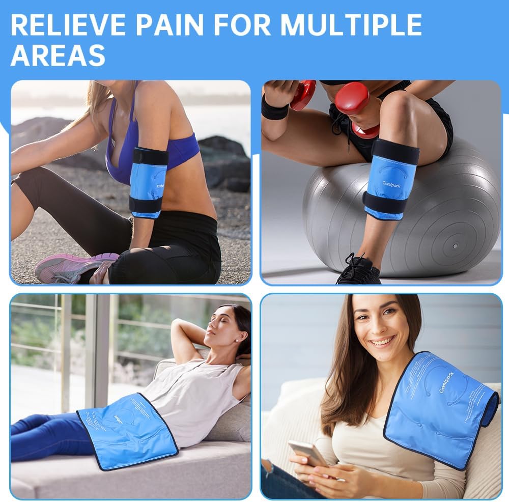 Large Knee Ice Pack for Sports Injuries - Gel Wrap for Knee, Leg, Elbow - Pain Relief for Swelling, Arthritis, Meniscus Tear, ACL - Multifunctional Cold Therapy Pack - Espot.com.au