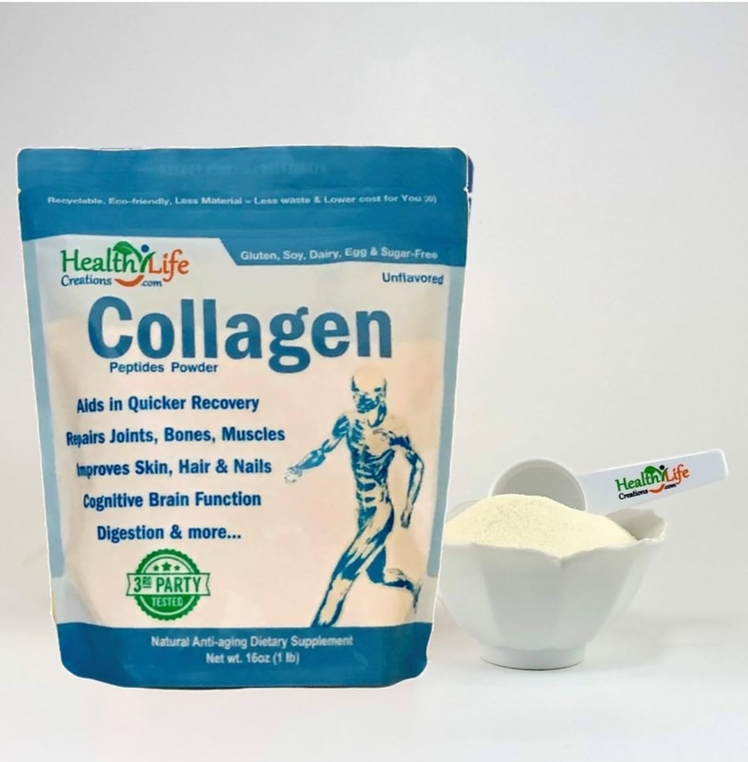 hydrolyzed-grass-fed-collagen-peptides-powder-16oz---supports-gut-joints-bones-muscles-skin---unflavored-sugar-free---healthy-life-2