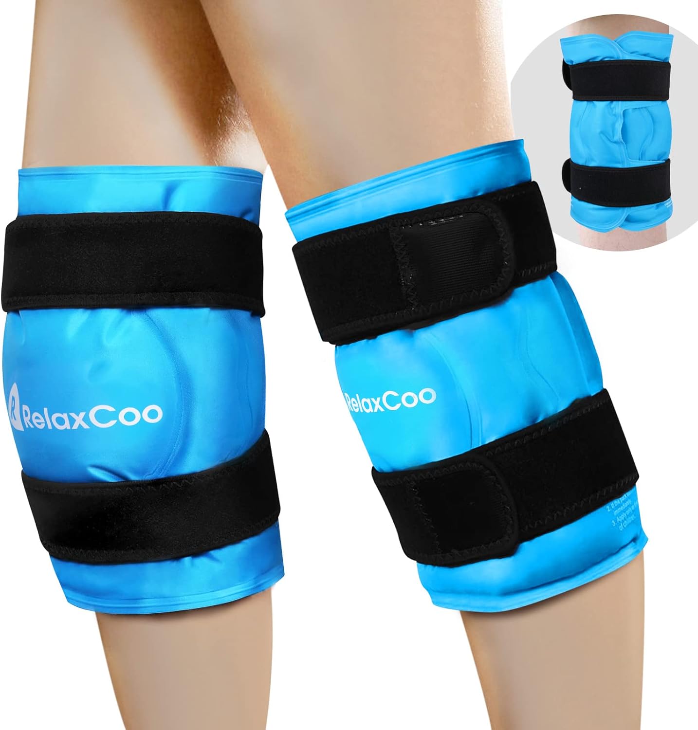 XXL Knee Ice Pack Wrap - Gel Cold Pack for Pain Relief & Swelling Post-Surgery - Reusable Large Ice Pack for Knee Injuries - RelaxCoo - Espot.com.au