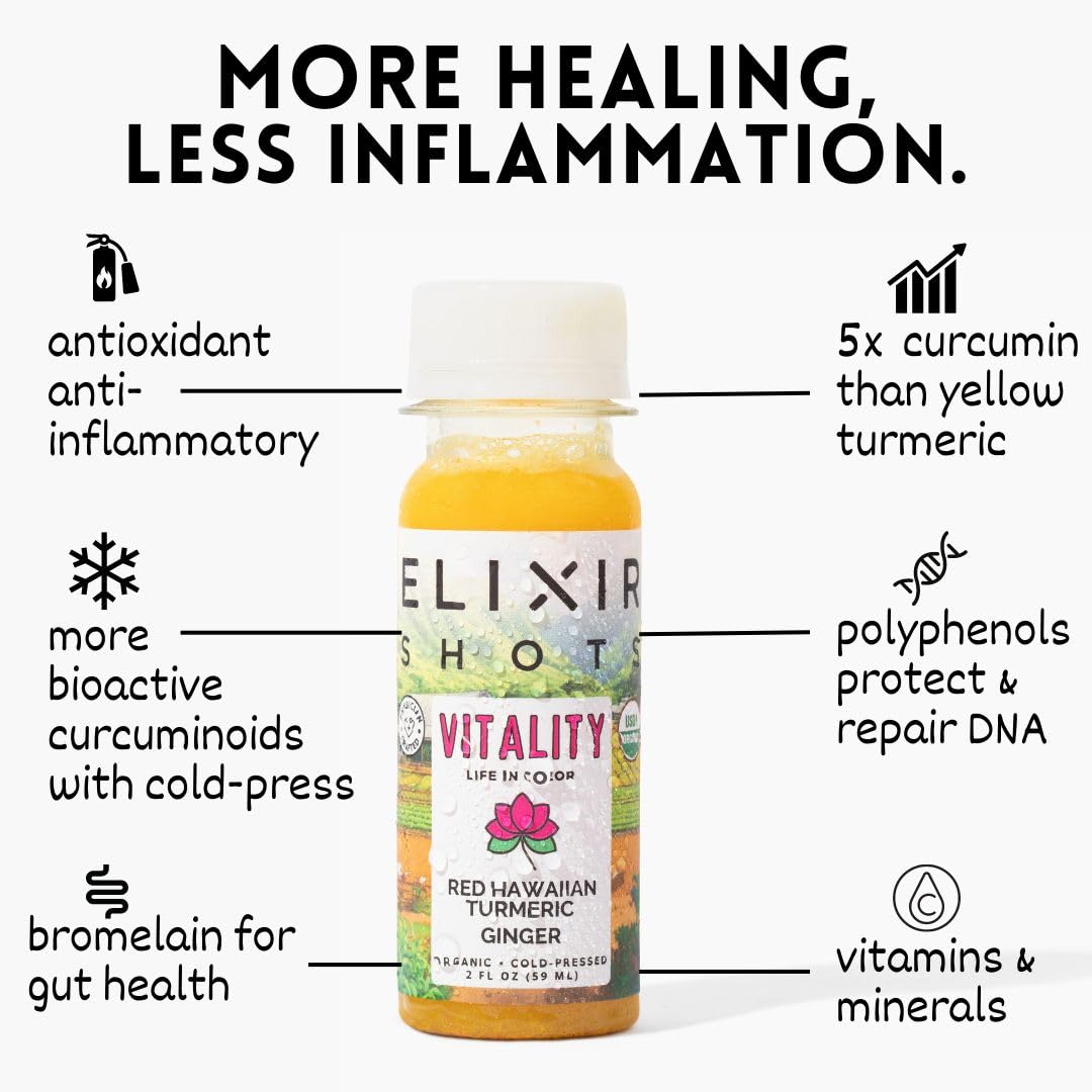 organic-elixir-shots-vitality-12-pack-immunity-wellness-shots---cold-pressed-red-hawaiian-turmeric-peruvian-ginger-pineapple-black-pepper---no-sugar-additives---boost-immune-system-5