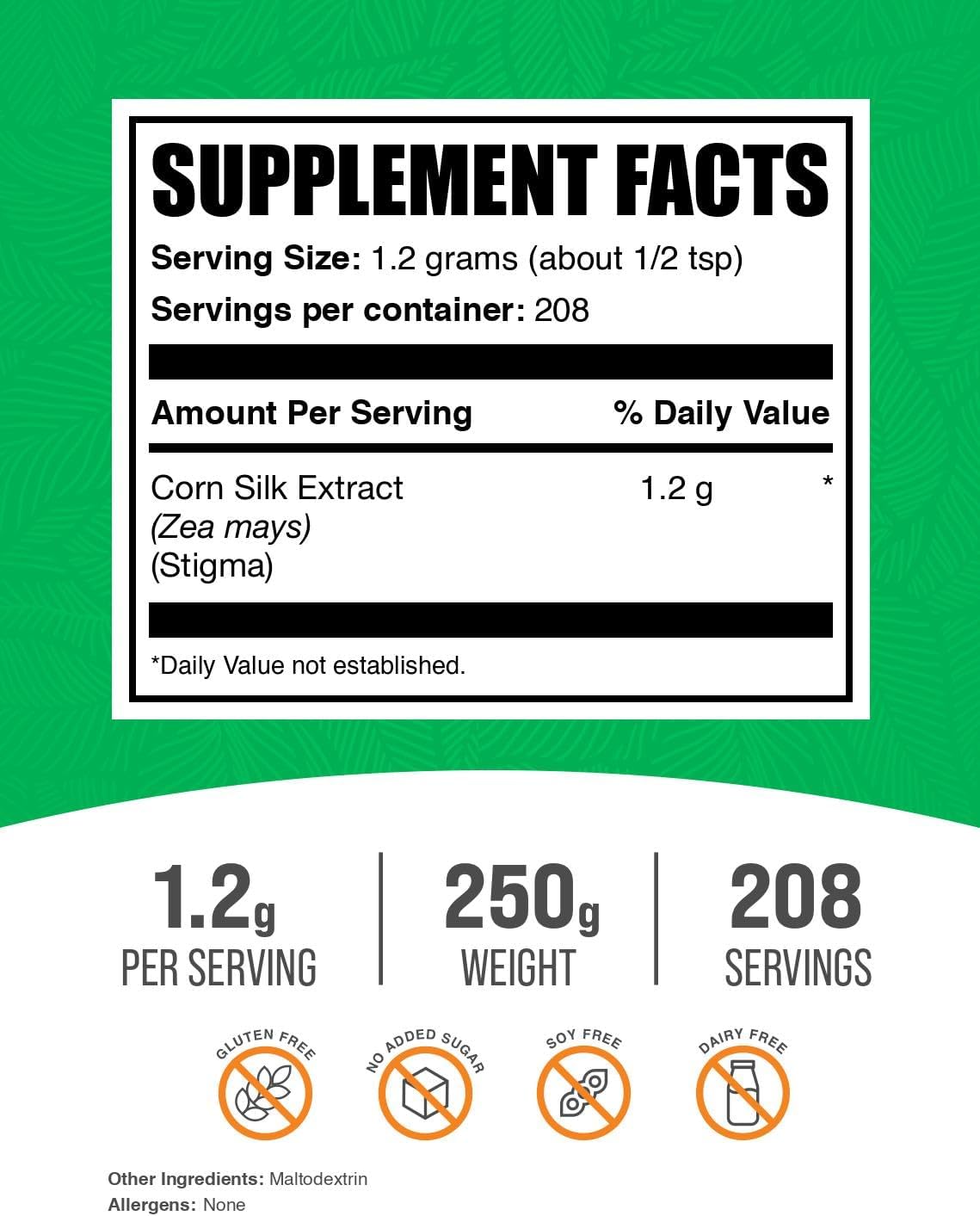 bulksupplementscom-corn-silk-extract-powder---herbal-gluten-free-supplement-1200mg-per-serving---zea-mays-extract-for-digestive-support---250g-88-oz-pack-2