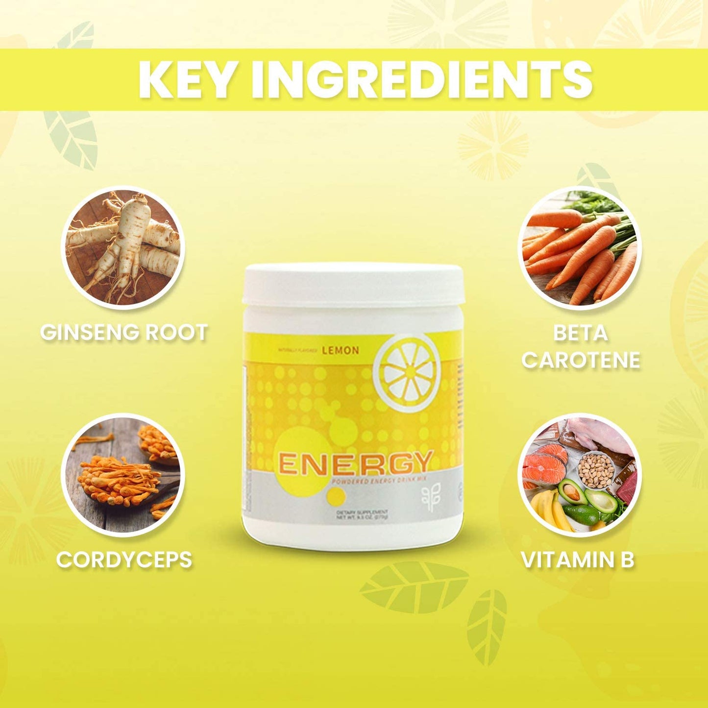 Organic Zesty Lemon Wheatgrass Energy Drink Mix with Antioxidants & Vitamins, Zero Sugar, 270g - Espot.com.au