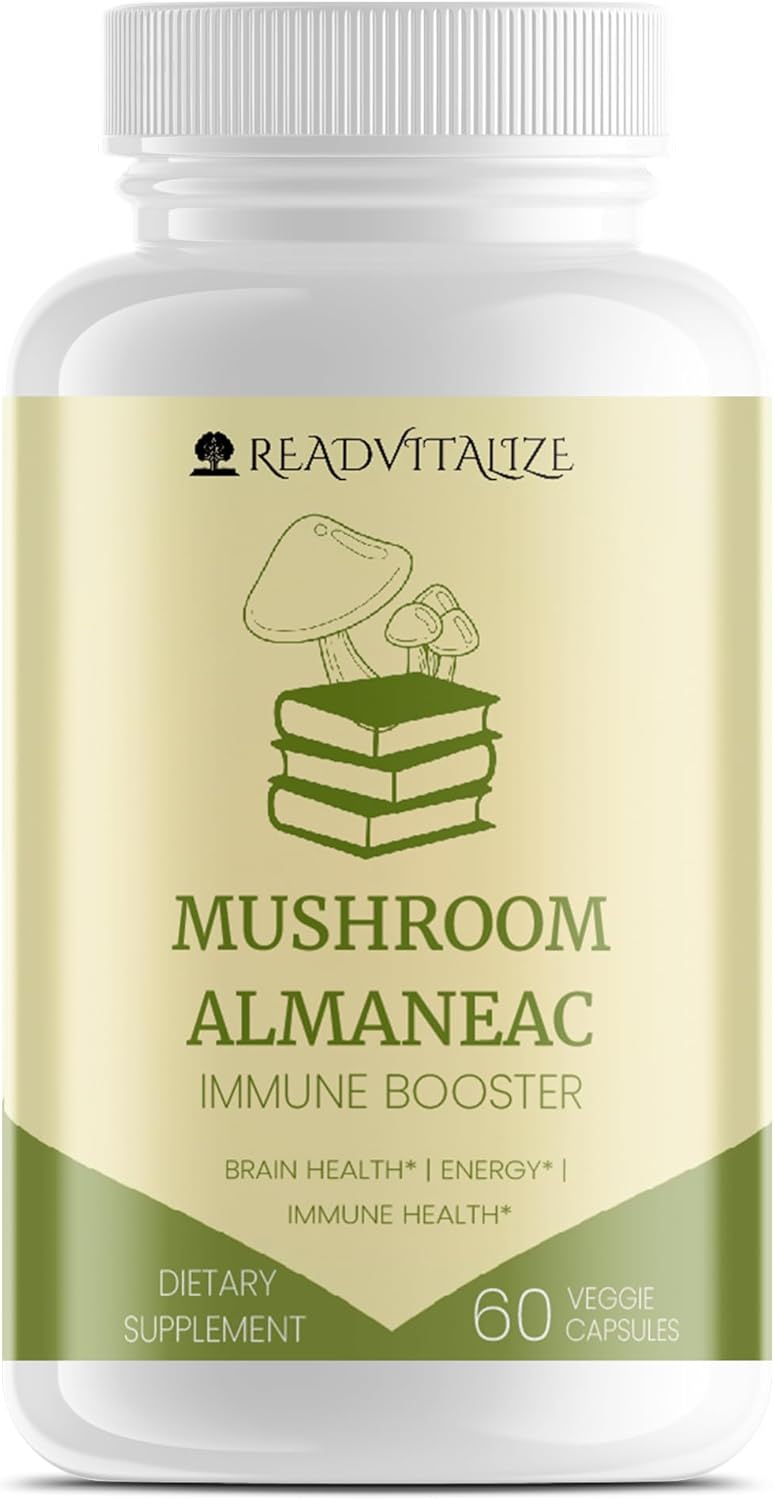 Mushroom Almanac Nootropic Brain Support Supplement - 60 Capsules, Boosts Energy, Focus, Immune Support - Lions Mane, Cordyceps, Turkey Tail, Shiitake Mushrooms - Espot.com.au