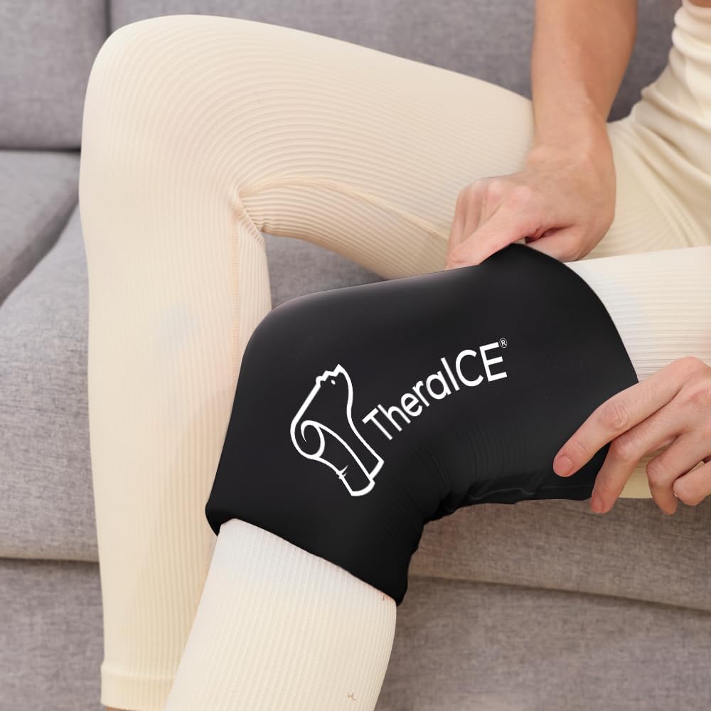 large-theraice-knee-ice-pack-wrap-compression-sleeve---reusable-gel-cold-packs-brace-for-injuries-elbow-ankle-calf---flexible-cold-wrap-recovery-for-meniscus-acl-mcl-pain-relief-5