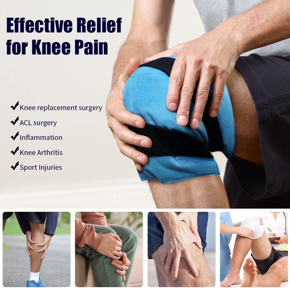 Flexible Rainbow Knee Gel Ice Pack Wrap - Large Reusable Cold Therapy for Pain Relief, Injuries, Surgery, Arthritis - Hot Cold Compress 19.5x10 for ACL & Knee Replacement - Espot.com.au